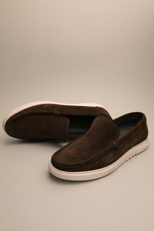 Gondol Erkek Hakiki Deri Klasik Loafer Haki Süet 42 ttx.689