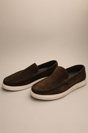 Gondol Erkek Hakiki Deri Klasik Loafer Haki Süet 42 ttx.689