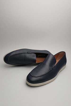 Gondol Erkek Hakiki Deri Klasik Loafer Lacivert 45 ttx.60112