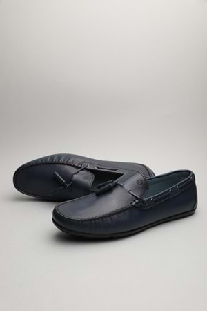 Gondol Erkek Hakiki Deri Klasik Loafer Lacivert 44 ttx.60122