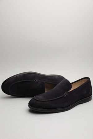 Gondol Erkek Hakiki Deri Klasik Loafer Lacivert Süet 42 ttx.60126