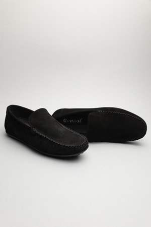 Gondol Erkek Hakiki Deri Klasik Loafer Siyah Süet 40 ttx.60143