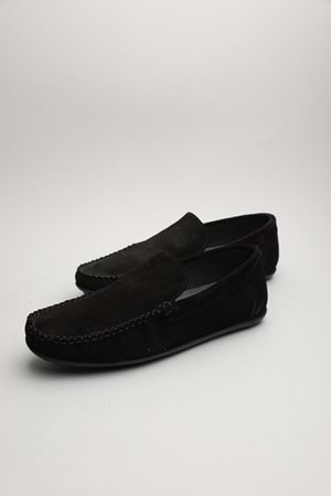Gondol Erkek Hakiki Deri Klasik Loafer Siyah Süet 40 ttx.60143