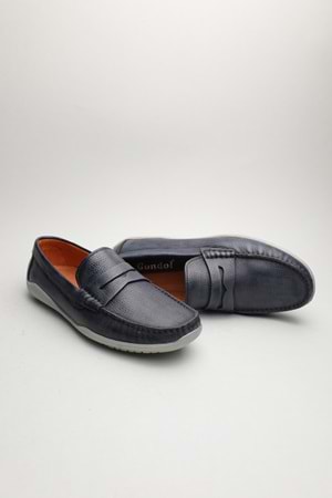 Gondol Erkek Hakiki Deri Klasik Loafer Lacivert 40 ttx.60152