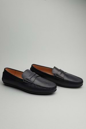 Gondol Erkek Hakiki Deri Klasik Loafer Lacivert 42 ttx.60187