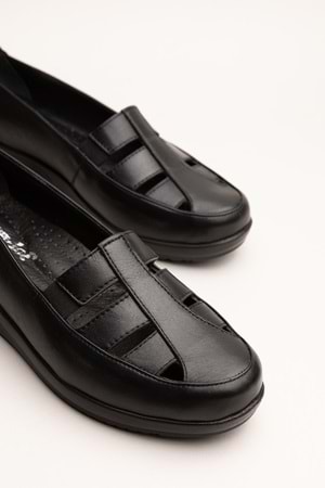 Gondol Kadın Hakiki Deri Anatomik Taban Anne Ayakkabı pyt.1207 - Siyah - 37