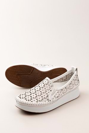 Gondol Hakiki Deri Rahat Yazlık Ayakkabı kla.15 - Beyaz - 36