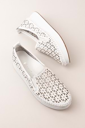Gondol Hakiki Deri Rahat Yazlık Ayakkabı kla.15 - Beyaz - 36