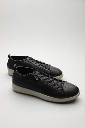 Gondol Hakiki Deri Günlük Rahat Fermuarlı Yazlık Ayakkabı zx.2402 - Siyah - 37