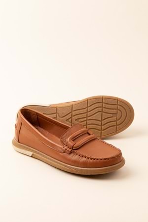 Gondol Kadın Hakiki Deri Günlük Rahat Klasik Ayakkabı hl.24105 - Taba - 40