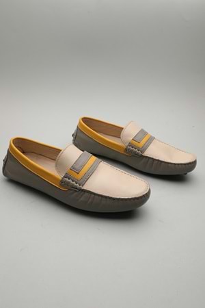 Gondol Erkek Hakiki Deri Klasik Loafer Bej Kombin 41 ttx.601164