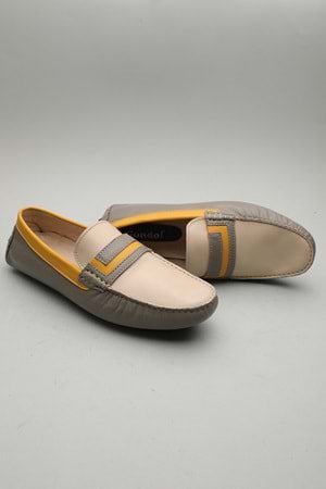 Gondol Erkek Hakiki Deri Klasik Loafer Bej Kombin 41 ttx.601164