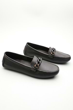 Gondol Kadın Hakiki Deri Klasik Loafer Siyah 40 ttx.735