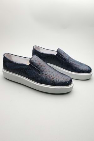 Gondol Erkek Hakiki Deri Klasik Loafer Mavi Yılan 42 ttx.601199