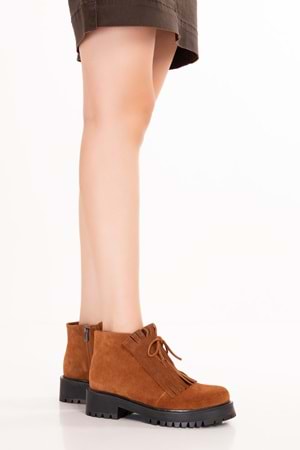 Gondol Hakiki Deri Kauçuk Taban Şık Bot Bellora - Taba Süet - 37