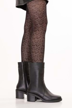 Gondol Hakiki Deri Günlük Şık Uzun Bot Wanda - Siyah - 39