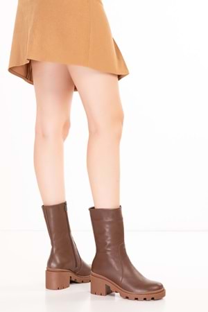 Gondol Hakiki Deri Günlük Şık Uzun Bot Winona - Kahverengi - 38