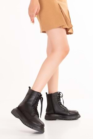 Gondol Kadın Hakiki Deri Günlük Postal Bot Willa - Siyah - 37