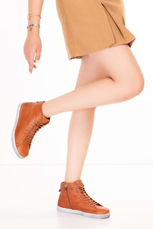 Gondol Hakiki Deri Günlük Hafif Yumuşak Spor Bot Zetia - Taba - 41