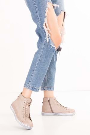 Gondol Hakiki Deri Günlük Hafif Yumuşak Spor Bot Zetia - Vizon - 40