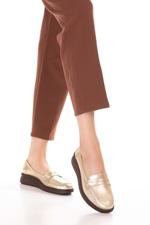 Gondol Hakiki Deri Anatomik Taban Rahat Ayakkabı usl.2170 - Gold - 36