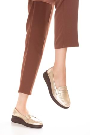 Gondol Hakiki Deri Anatomik Taban Rahat Ayakkabı usl.2170 - Gold - 36