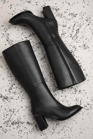 Gondol Kadın Klasik Topuklu Çizme mad.1256 - Siyah - 38