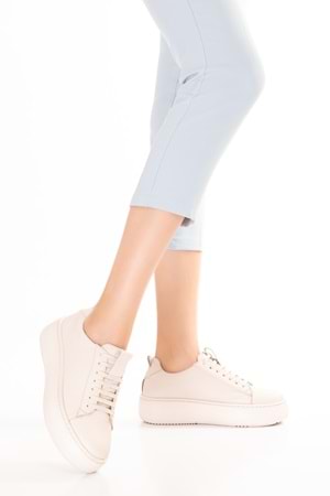 Gondol Hakiki Deri Anatomik Taban Spor Ayakkabı Alessandora - Bej - 36