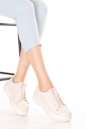 Gondol Hakiki Deri Anatomik Taban Spor Ayakkabı Alessandora - Bej - 36