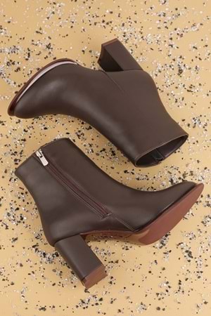 Gondol Kadın Klasik Topuklu Ofis Botu mad.1350 - Kahverengi - 38