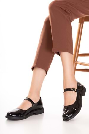 Gondol Hakiki Deri Günlük Klasik Makosen Babet Ayakkabı alb.406 - siyah rugan - 39