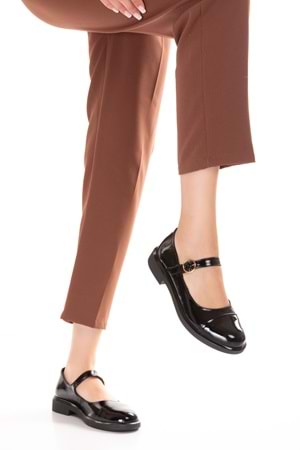 Gondol Hakiki Deri Günlük Klasik Makosen Babet Ayakkabı alb.406 - siyah rugan - 39