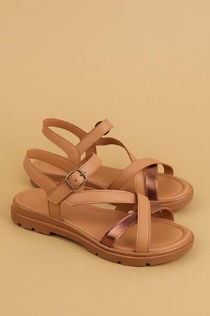 Gondol Hakiki Deri Rahat Günlük Sandalet asy.955 - Taba - 36