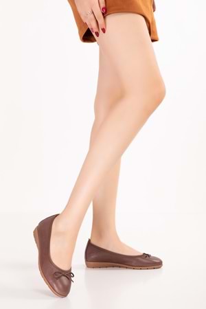 Gondol Hakiki Deri Esnek Rahat Taban Yumuşak Rahat Babet Ayakkabı alb.509 - Kahverengi - 36