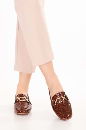 Gondol Hakiki Deri Esnek Rahat Taban Yumuşak Deri Rahat Loafer alb.209 - Kahve Petek - 37