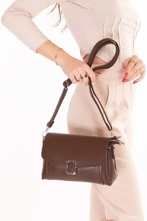 Gondol Kadın Günlük Küçük Omuz Çantası vp.732 - Kahverengi - TEK EBAT