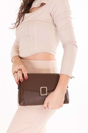 Gondol Kadın Günlük Küçük Omuz Çantası vp.732 - Kahverengi - TEK EBAT