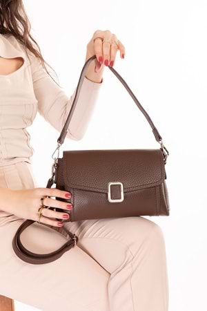 Gondol Kadın Günlük Küçük Omuz Çantası vp.732 - Kahverengi - TEK EBAT