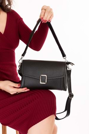 Gondol Kadın Günlük Küçük Omuz Çantası vp.732 - Siyah - TEK EBAT