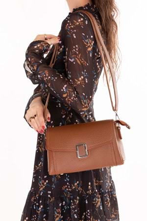 Gondol Kadın Günlük Küçük Omuz Çantası vp.732 - Taba - TEK EBAT