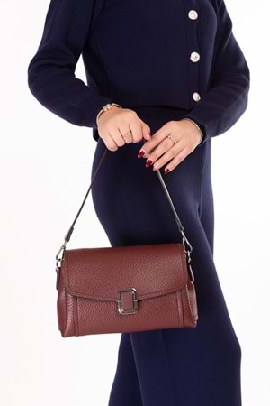 Gondol Kadın Günlük Küçük Omuz Çantası vp.732 - Bordo - TEK EBAT