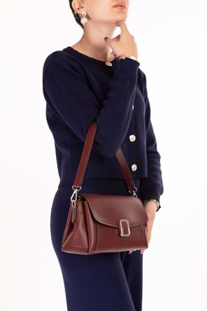 Gondol Kadın Günlük Küçük Omuz Çantası vp.732 - Bordo - TEK EBAT