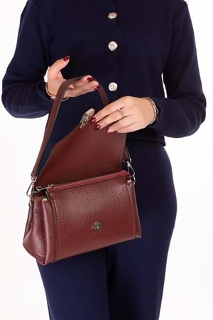 Gondol Kadın Günlük Küçük Omuz Çantası vp.732 - Bordo - TEK EBAT