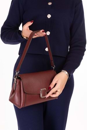 Gondol Kadın Günlük Küçük Omuz Çantası vp.732 - Bordo - TEK EBAT