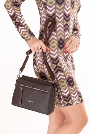 Gondol Kadın Günlük Küçük Omuz Çantası vp.729 - Kahverengi - TEK EBAT