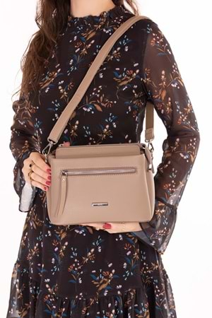 Gondol Kadın Günlük Küçük Omuz Çantası vp.729 - Vizon - TEK EBAT