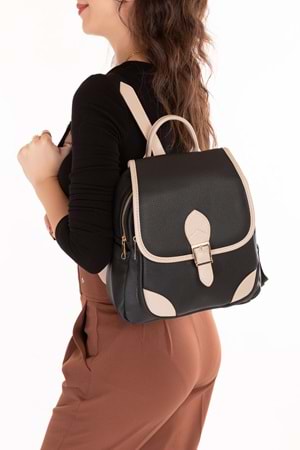 Gondol Kadın Taş Detaylı Günlük Sırt Çantası vp.730 - Siyah - TEK EBAT