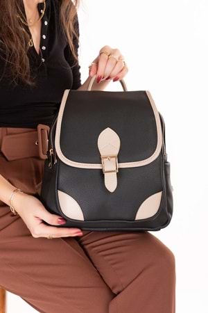 Gondol Kadın Taş Detaylı Günlük Sırt Çantası vp.730 - Siyah - TEK EBAT