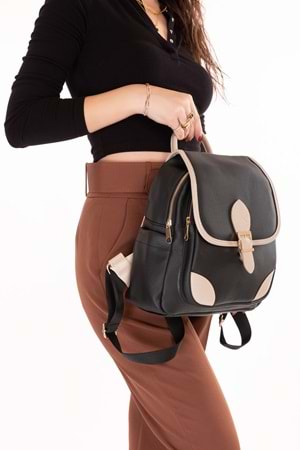 Gondol Kadın Taş Detaylı Günlük Sırt Çantası vp.730 - Siyah - TEK EBAT