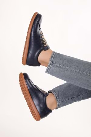 Gondol Içi Dışı Hakiki Deri Günlük Rahat Casual Ayakkabı Pelotaz - Lacivert - 42